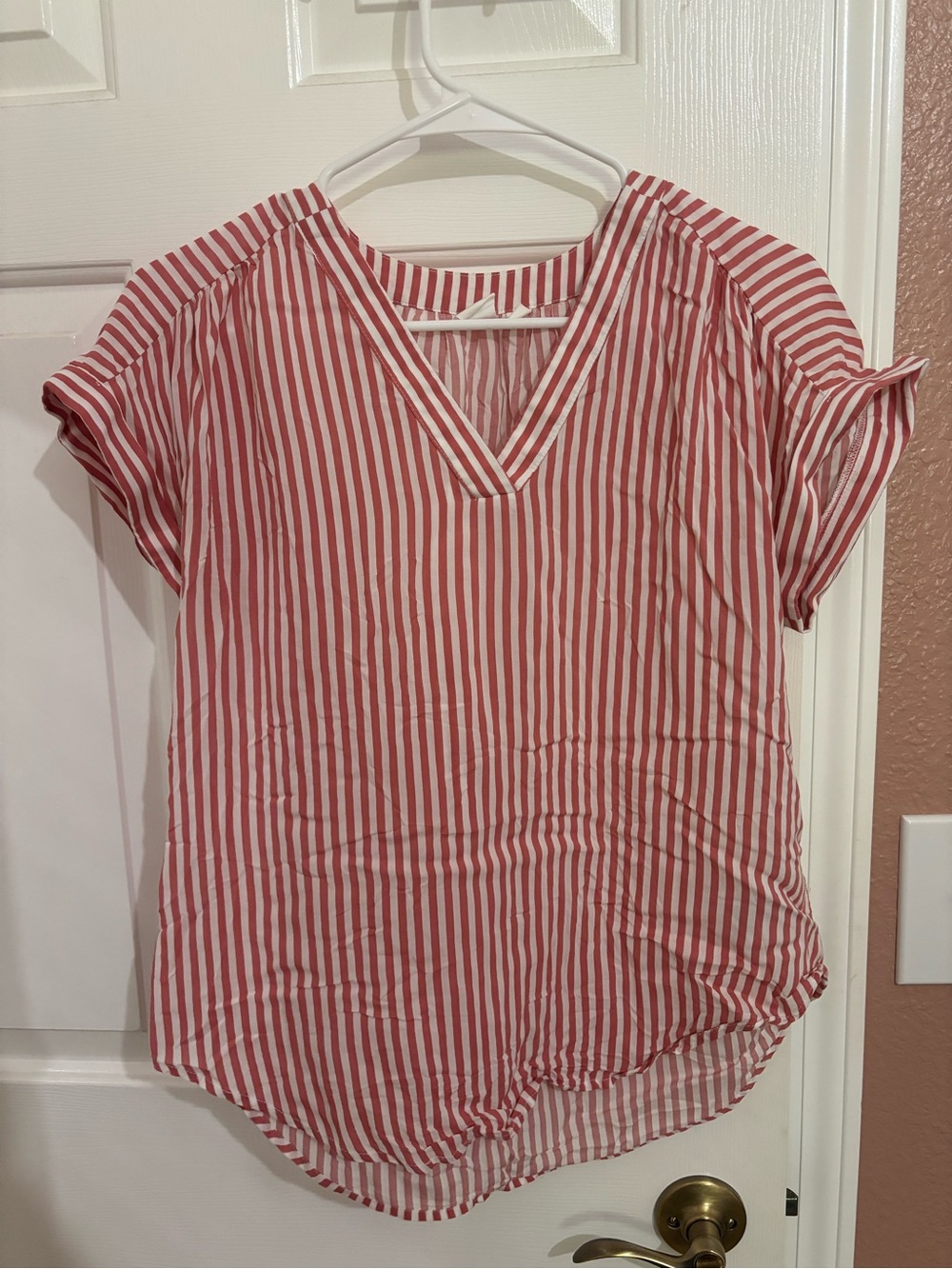 Gap Pink and White Striped Blouse